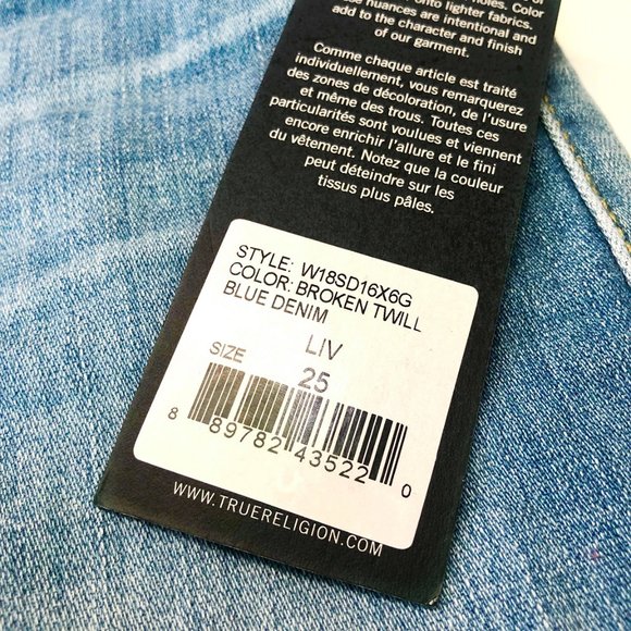 NWT True Religion Liv Low-Rise Jeans - Picture 7 of 10